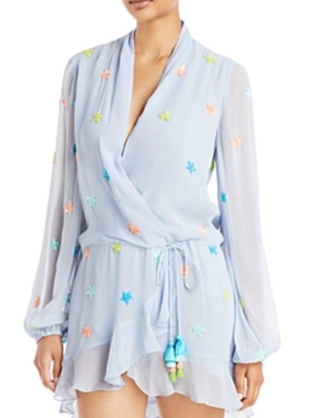Rococo Sand Blue Star Mini Dress BNWT Size S Flowy Boho Chic